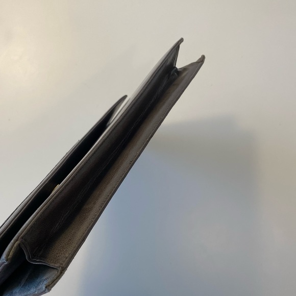 Bally Gray Leather Crossbody / Clutch with Snakeskin Accent - Picture 10 of 10